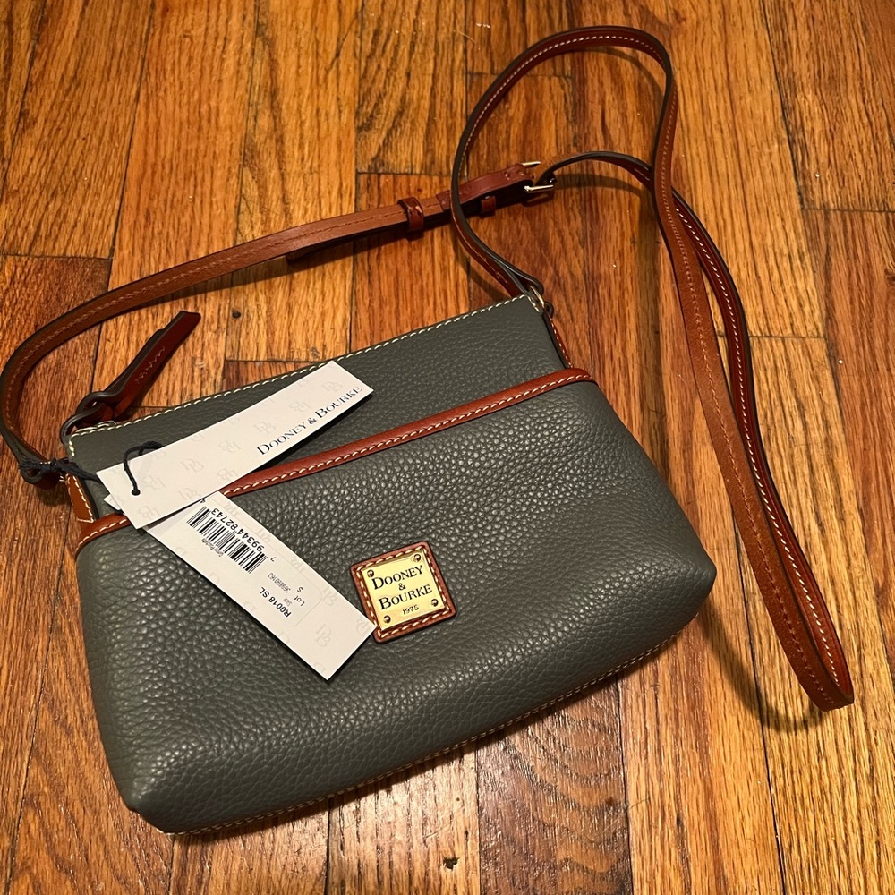 Dooney & Bourke Gray and Brown Crossbody Bag